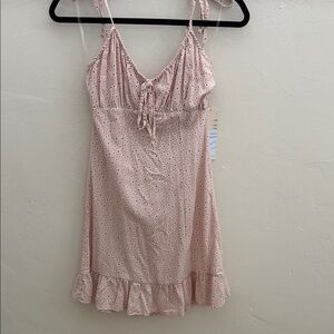 Almost Famous Blush Cream Polka Dot Dress 👗